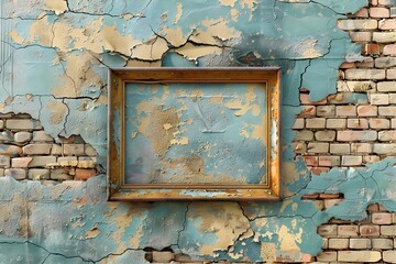 Naklejka premium A picture frame hanging on the side of a wall