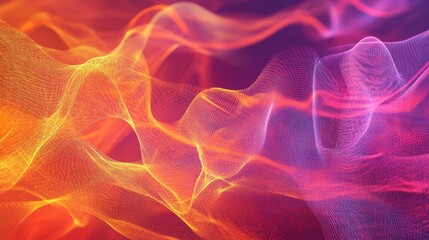 Fototapeta premium Abstract cyber big data flow and blockchain data fields with network line connections, ai technology concept in digital communication and scientific research, 3d illustration featuring music waves and