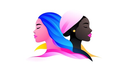 Two Women in Profile, A Celebration of Unity and Diversity