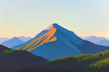 Naklejka premium Mountain hill background landscape nature.