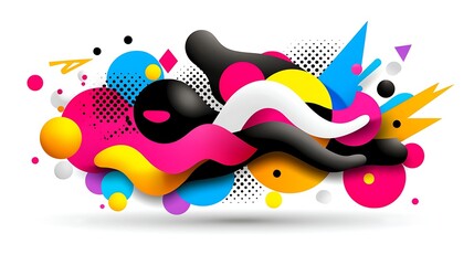 Vibrant Abstract Background with Dynamic Fluid Shapes