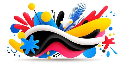Vibrant Abstract Background with Fluid Shapes and Dynamic Composition