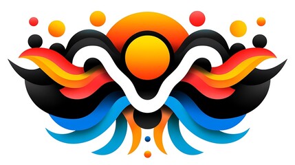 Vibrant Abstract Design With Dynamic Curves and Shapes