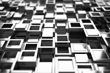 Fototapeta premium Abstract geometric pattern featuring stacked cubes. 3d render