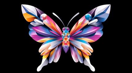 Vibrant Abstract Geometric Butterfly Illustration