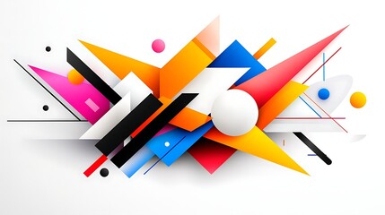 Vibrant Abstract Geometric Design With Bold Colors and Dynamic Shapes