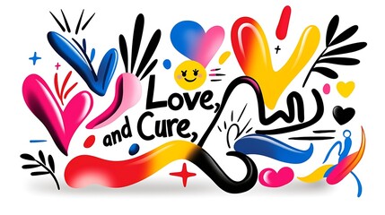 Vibrant Abstract Hearts A Colorful Expression of Love and Healing