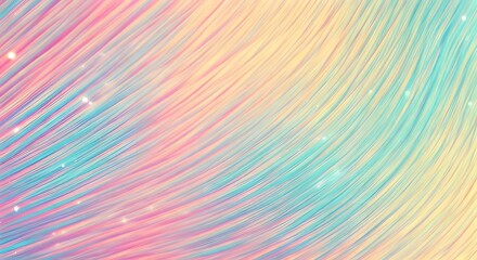 Fototapeta premium A glowing pastel fur with faint sparkles, blending pink, aqua, and soft yellow, AI Generated