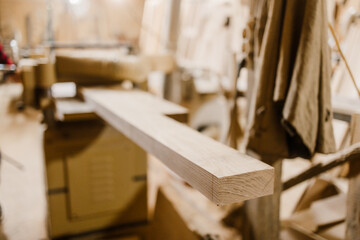 Carpentry Workshop with Wooden Plank
