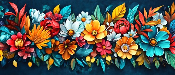 Vibrant Floral Array Design for Creative Projects