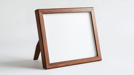 Fototapeta premium Standing picture frame with a clean white background for showcasing photos or artwork