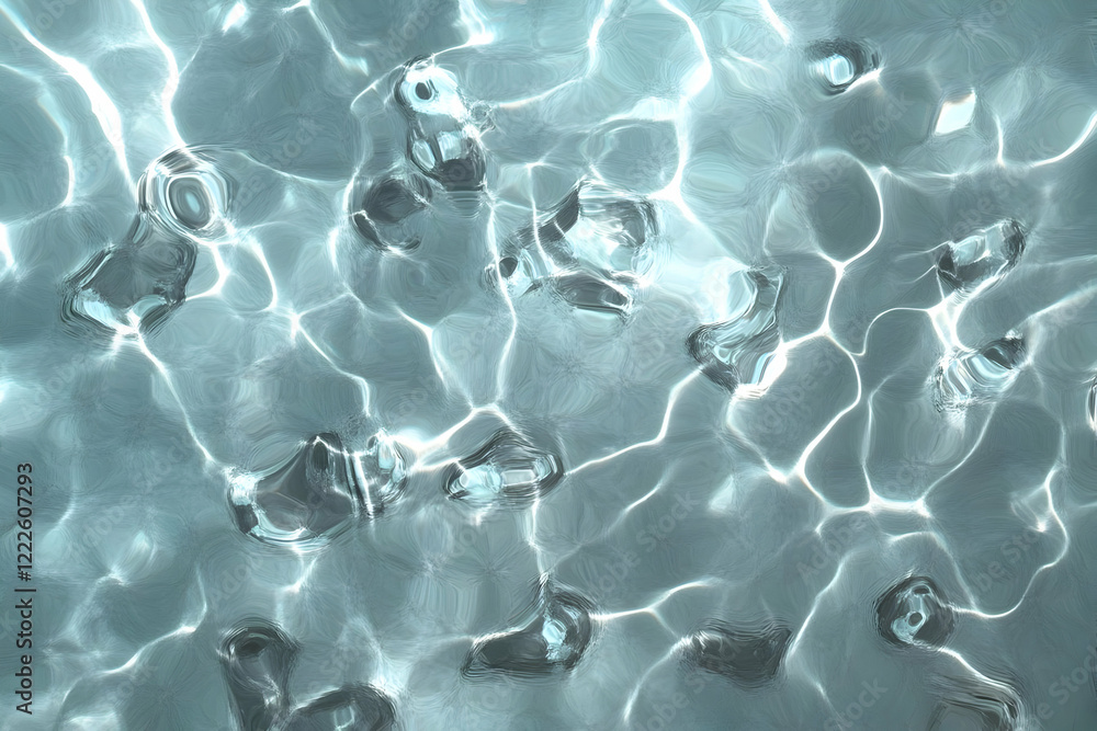 Poster abstract water surface with ripples and light reflections creates a calming background texture