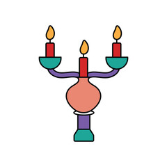 candle stand lineal color line  icon with white background vector stock illustration