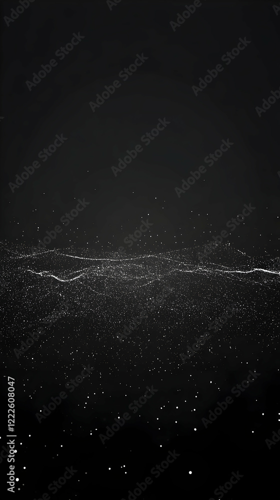 Poster abstract background with white particles floating gently on a dark backdrop creates a serene atmosph