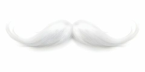 White mustache curls elegantly on a clean background, a symbol of distinguished style.