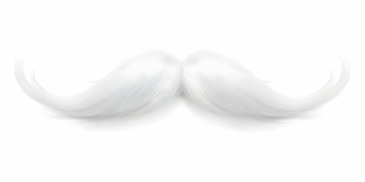 White mustache curls elegantly on a clean background, a symbol of distinguished style.
