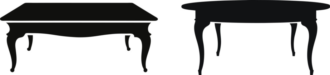 Coffee Table Silhouette Vector Illustration Design