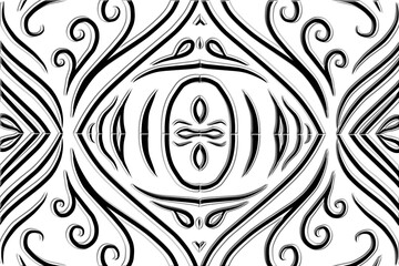 Fototapeta premium Beautiful classic design colourful background with flower leaf line art pattern of indonesian culture traditional batik 