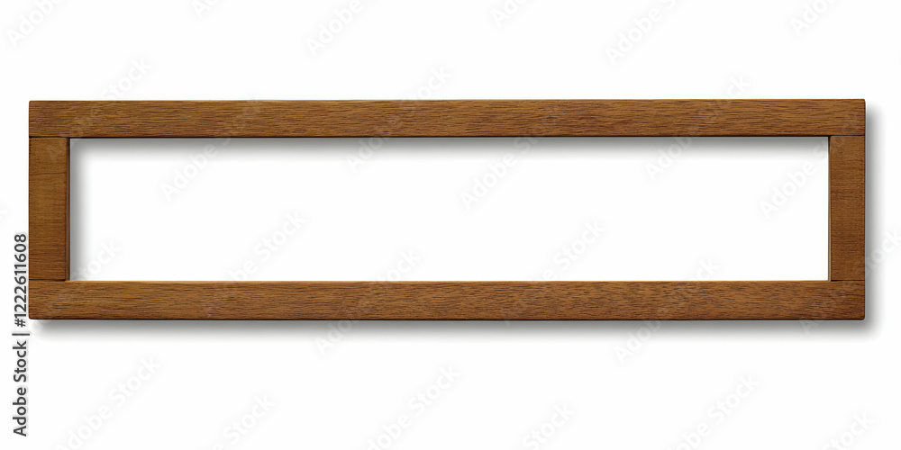 Poster realistic wooden picture frame isolated on a white background with soft drop shadow