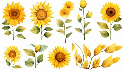 set of sunflowers
