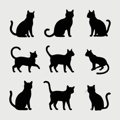 silhouettes of cats