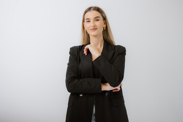 Obraz premium Professional Woman in Black Blazer