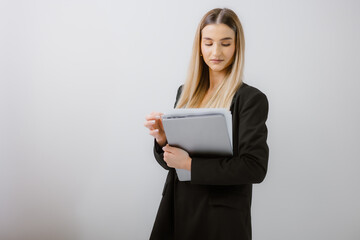 Naklejka premium Professional Businesswoman Holding Documents