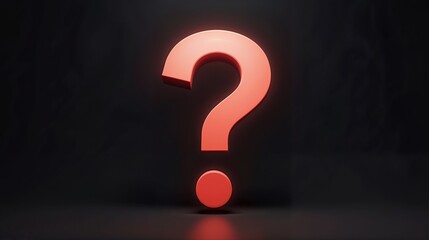 Large glowing question mark symbol on dark background signifies uncertainty and inquiry