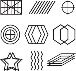 Symbol elements collection. icon shapes lines set illustration. sign elements style. for your unique design