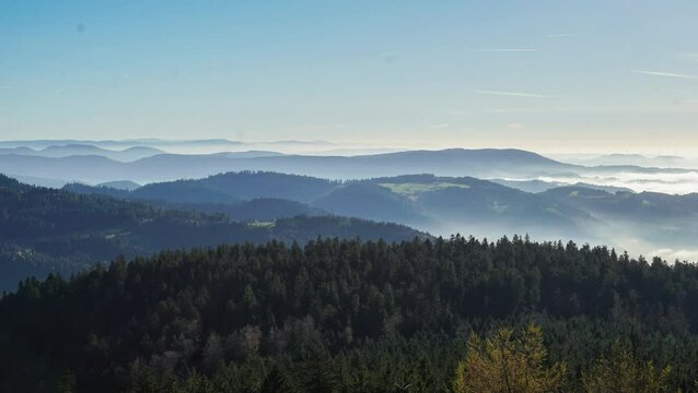 Timelapse of Black Forest Mountains in Achern, Lake Titisee, Baden-W&uuml;rttemberg, Germany.