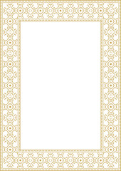 Gold ethnic frame border ornament.