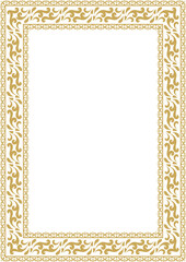 Gold ethnic frame border ornament.