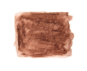 Abstract brown watercolor on white background.