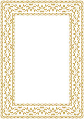 Gold ethnic frame border ornament.