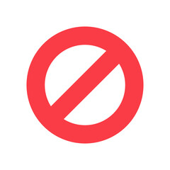 red ban prohibition icon symbol isolated on white background
