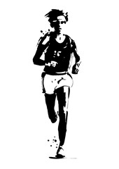 ゴールを目指し、全力で走り続けるランナー
