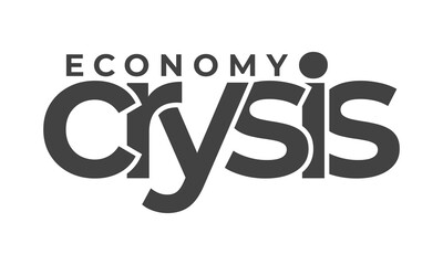 Fototapeta premium economy crysis text flat vector illustration