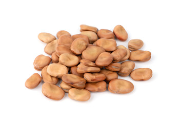 dried broad beans on white background