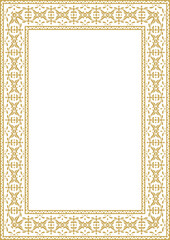 Gold ethnic frame border ornament.