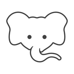 line icon head elephant icon vector flat illustration