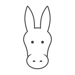 line icon head donkey isolated on white background