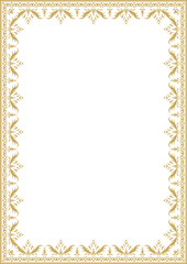 Gold ethnic frame border ornament.
