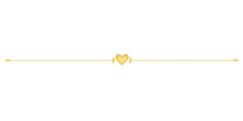 Gold Love Line. Simple Style Divider.