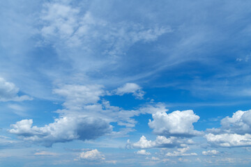 Blue sky with white clouds.