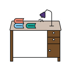 Table  lineal color line  icon with white background vector stock illustration