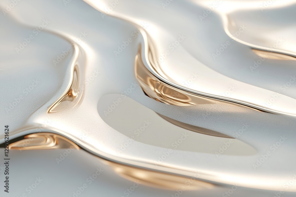 Poster golden ripples gracefully undulate on a smooth surface, reflecting soft light and creating a tranqui