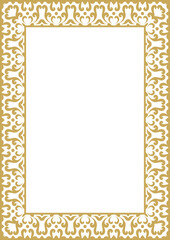 Gold ethnic frame border ornament.