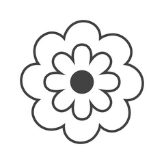 line icon flower chinese new year isolated on white background