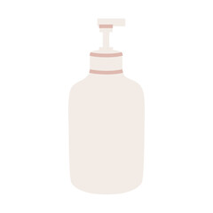 A simple illustration of a white soap dispenser. Perfect for bathroom illustrations and designs.