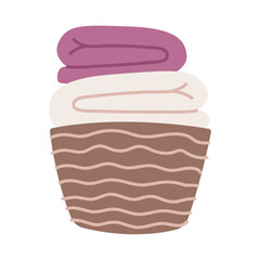 A simple illustration of a laundry basket. Ideal for creating minimalist and modern home designs.
